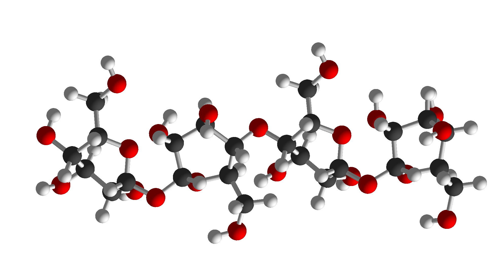 Picture of a molecular model of cellulose.