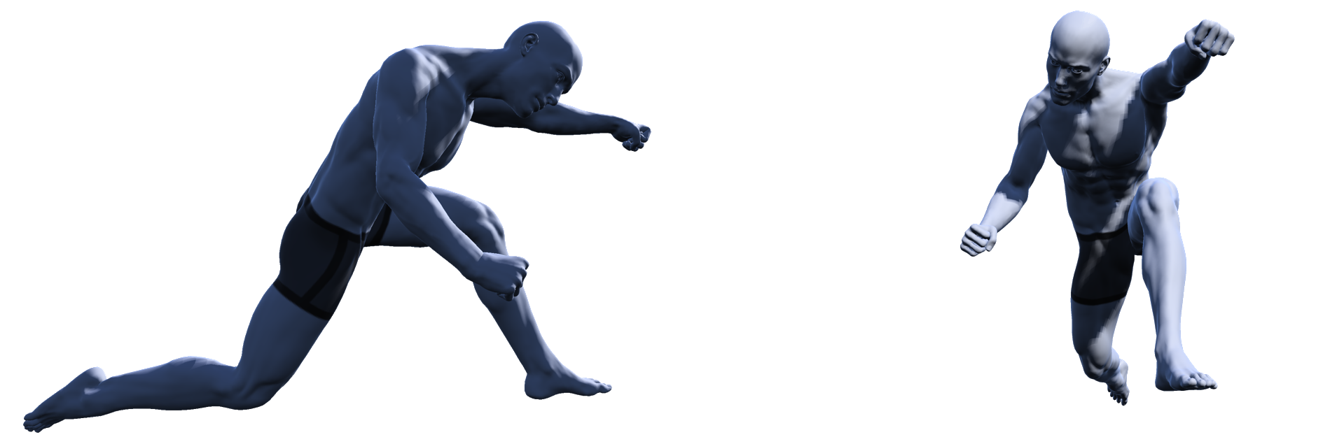 Models from side on and face on views demostrating the hip counter rotation and recovery to set up the next stroke in high kneel canoe racing