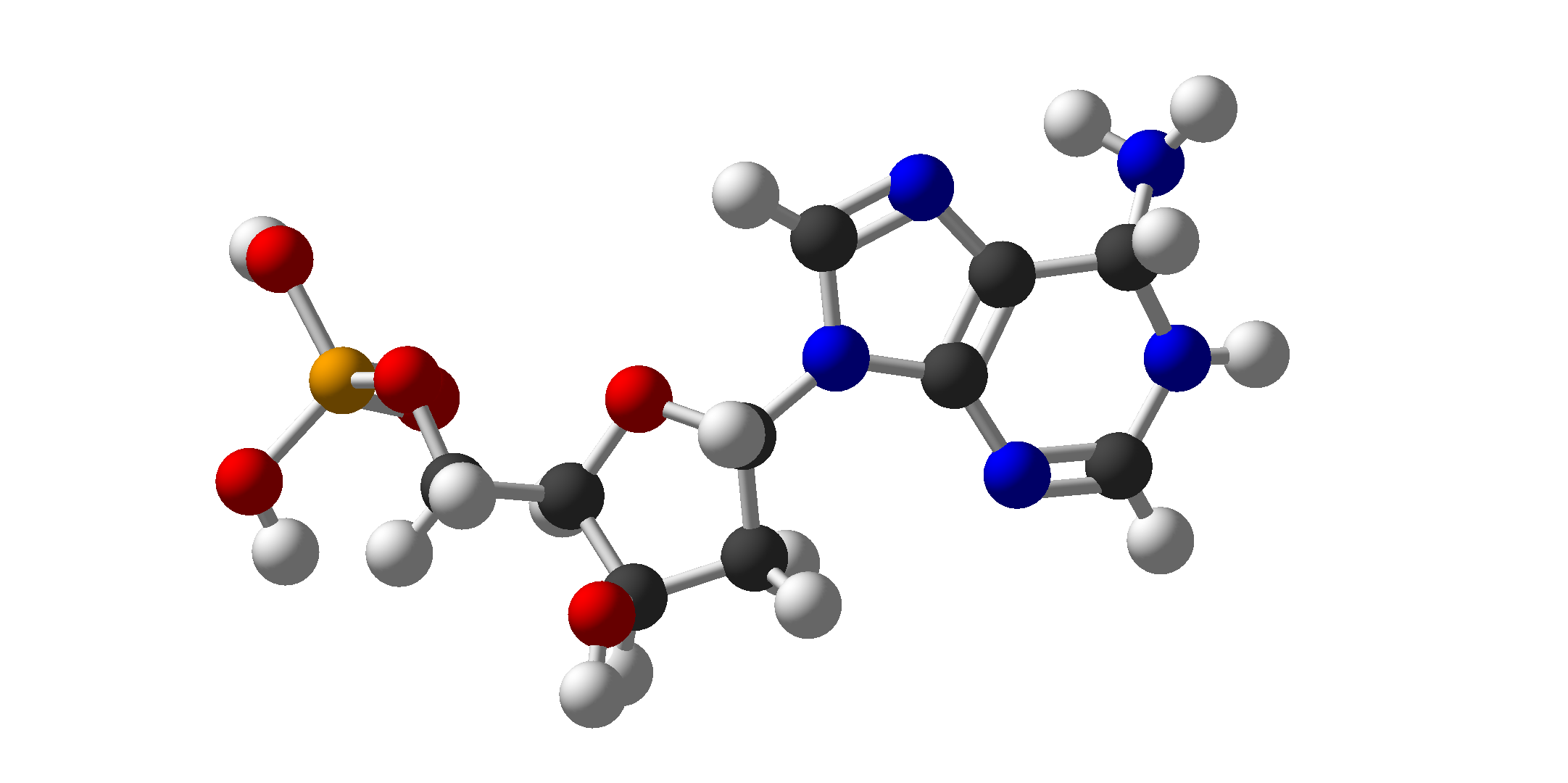 Picture of the molecular structure of deoxyadenosine
