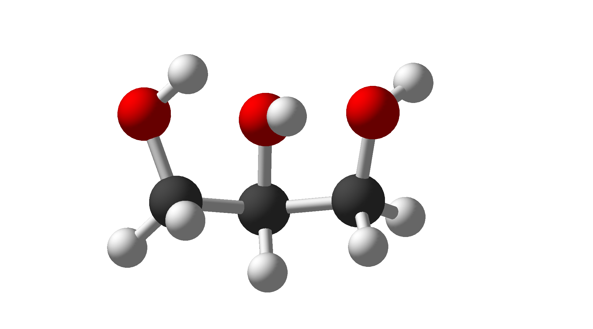 Picture of a molecular model of glycine.